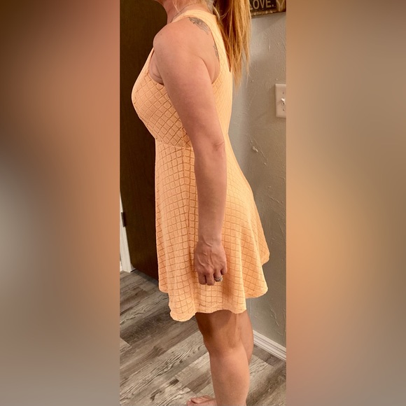 Maurices Peach Sleeveless Skater A-Line Dress Lace Overlay - Picture 10 of 10